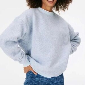 Outdoor Voices Wool Blend MegaFleece Oversized Crewneck Sweatshirt in light blue